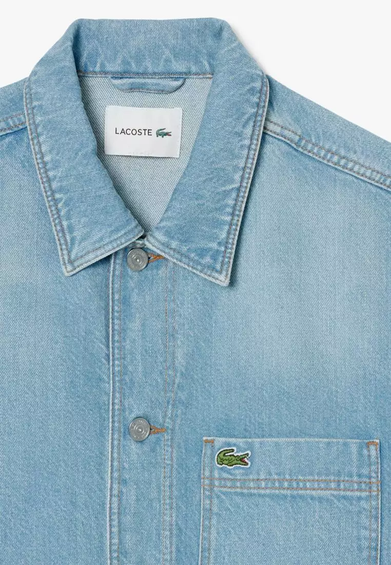 Oversized Cotton Denim Overshirt Jacket
