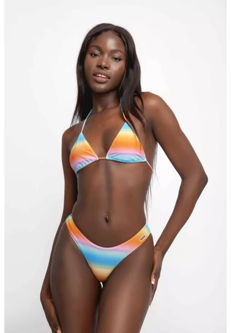 Martini High Rise Cheeky Bikini Bottoms / Sunset Shimmer