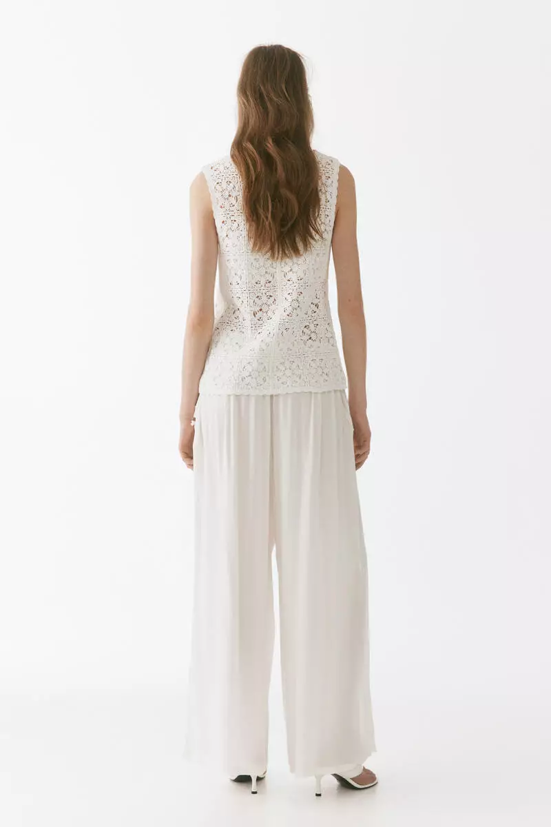 Wide drawstring trousers