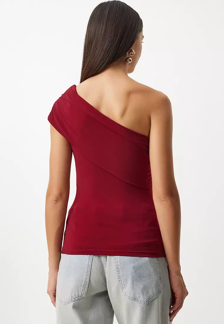 Asymmetrical Ruched Top