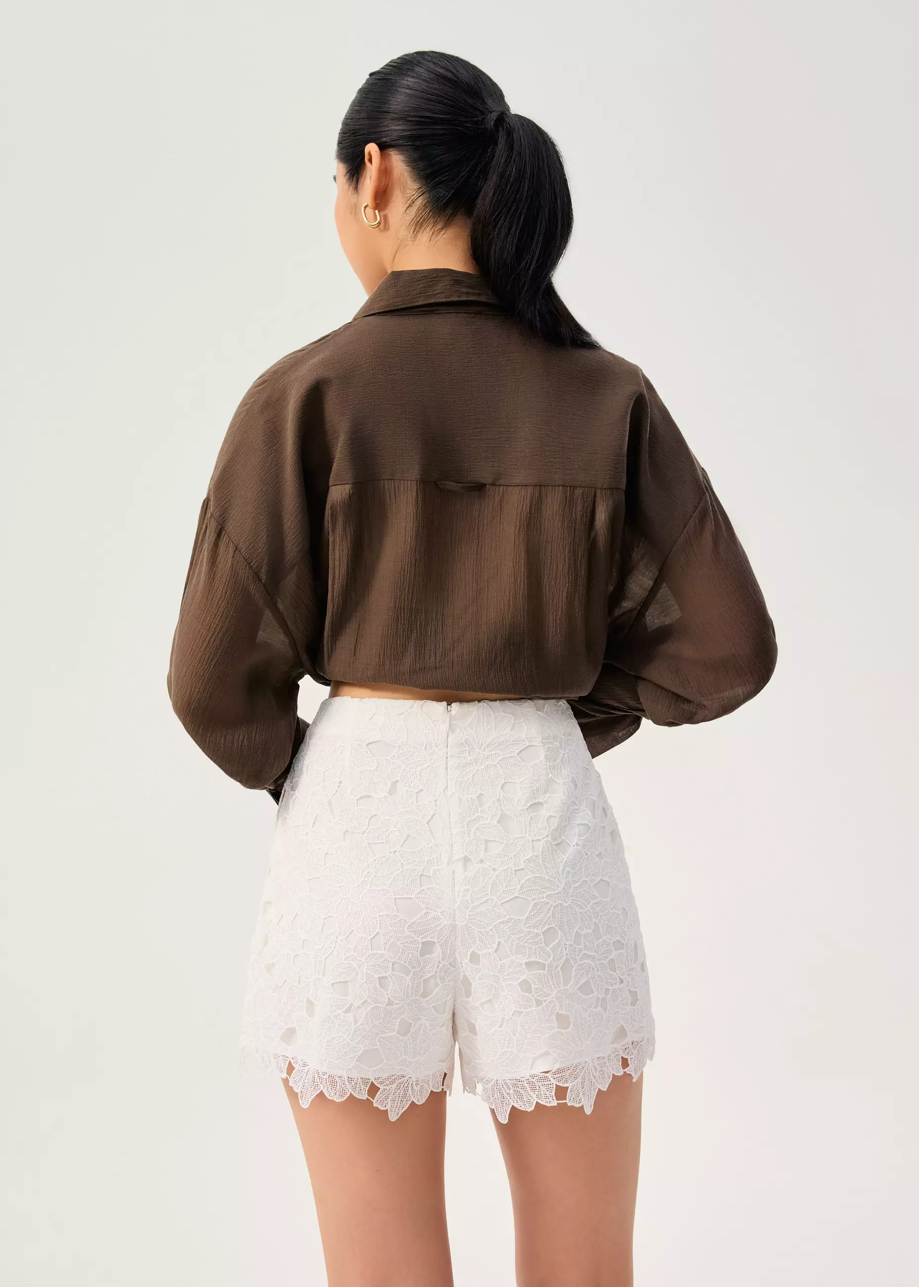 Celana Pendek Wanita - Floral Lace A-line Shorts