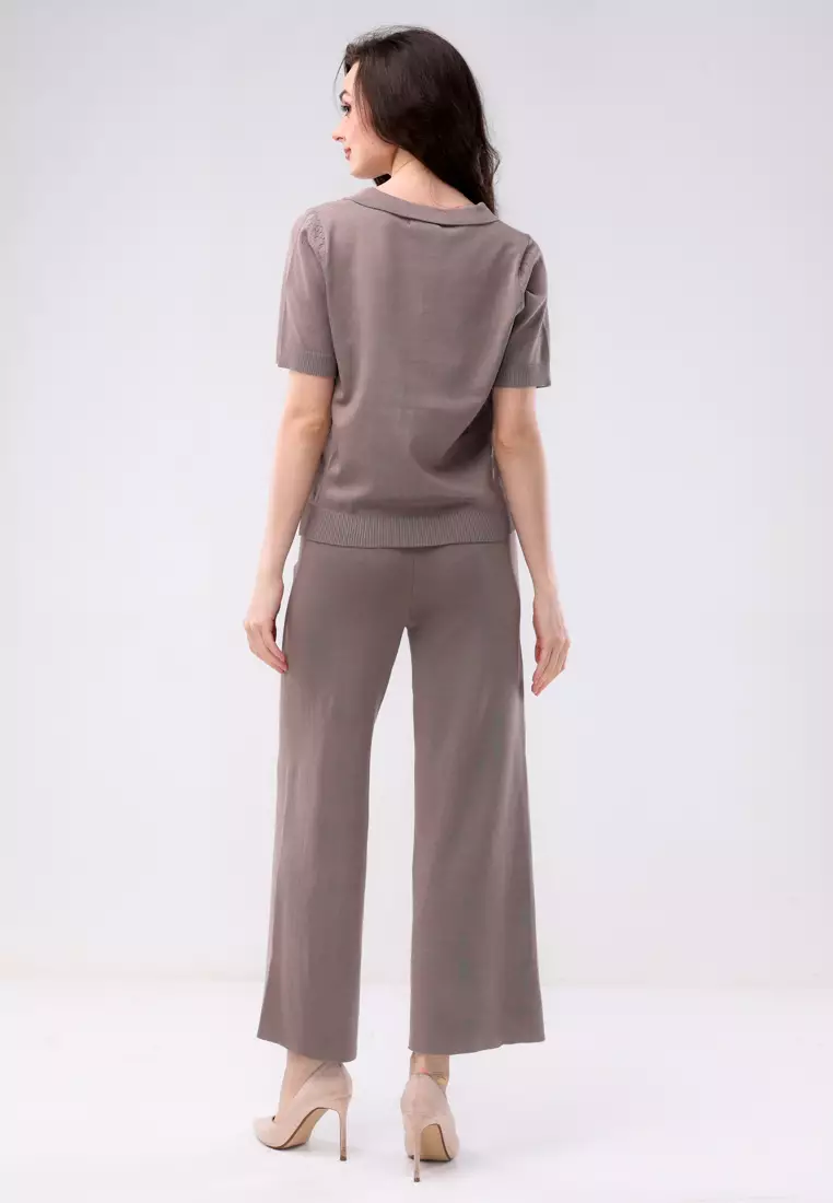 Ladies Knitted 2 In 1 Blouse & Pants