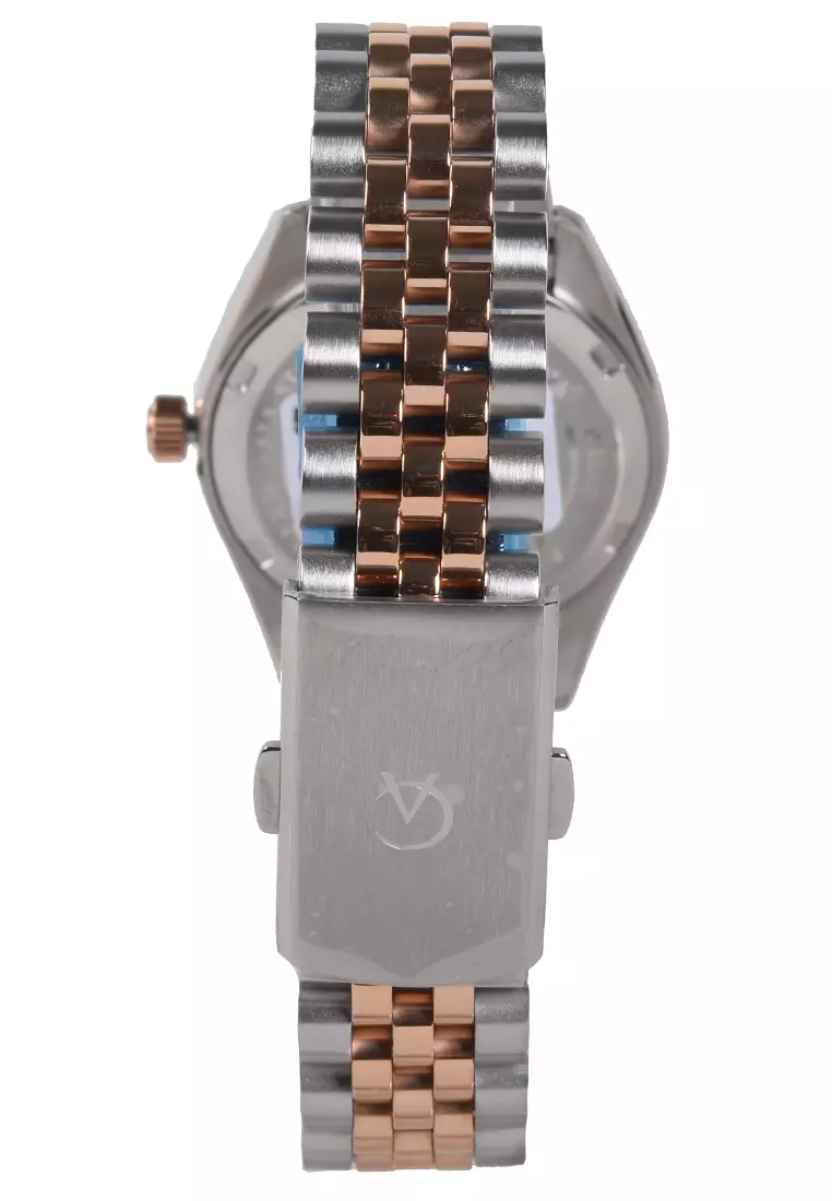 Alexandre Christie Sapphire Glass - Jam Tangan Wanita - Silver Rosegold - Stainless Steel - 5012 LDBTRSL