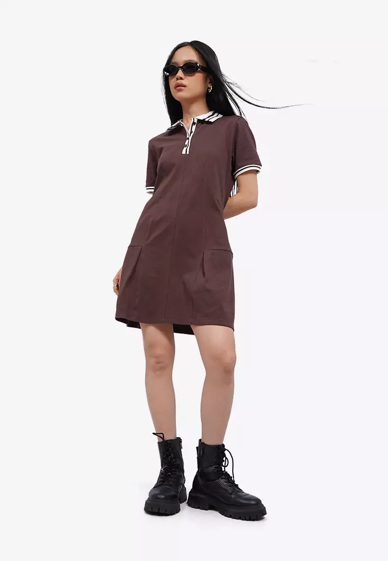 Contrast Rib Mini Dress