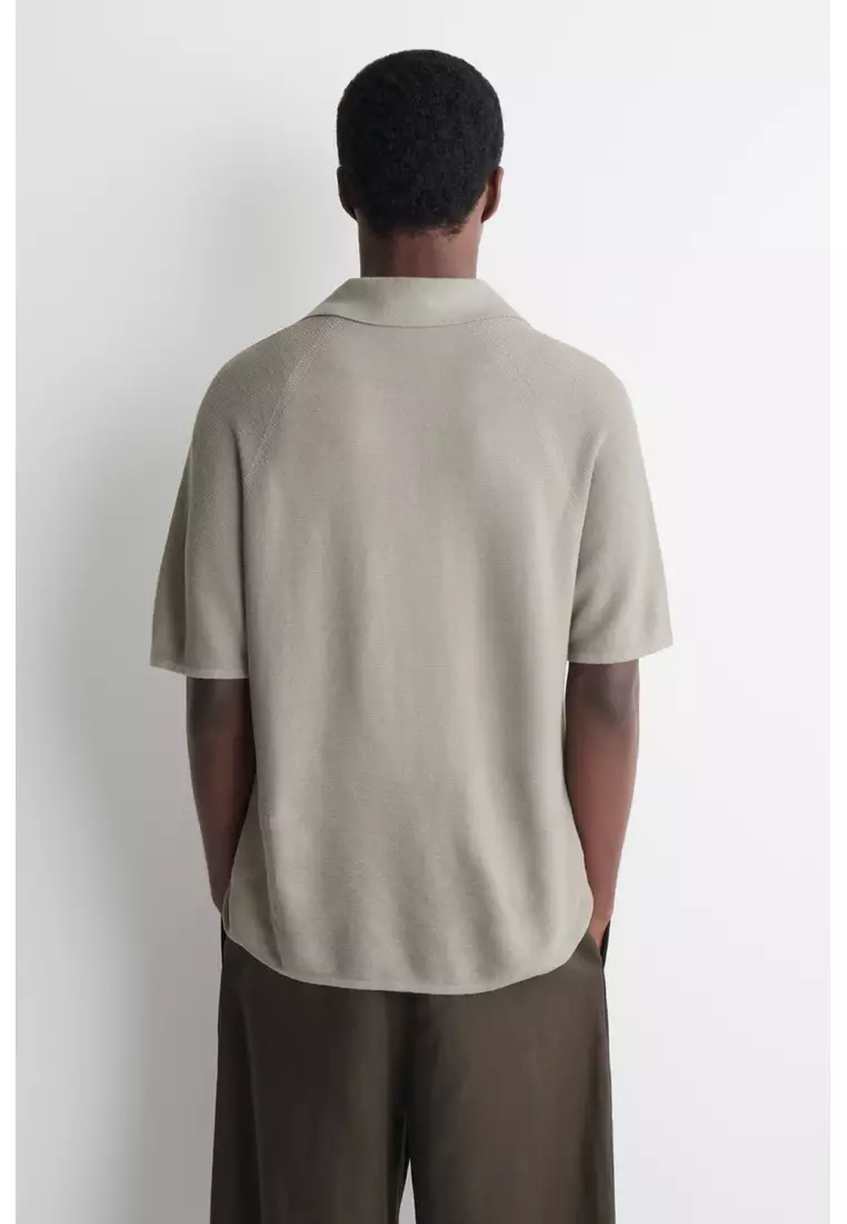 KNITTED LINEN-SILK POLO SHIRT