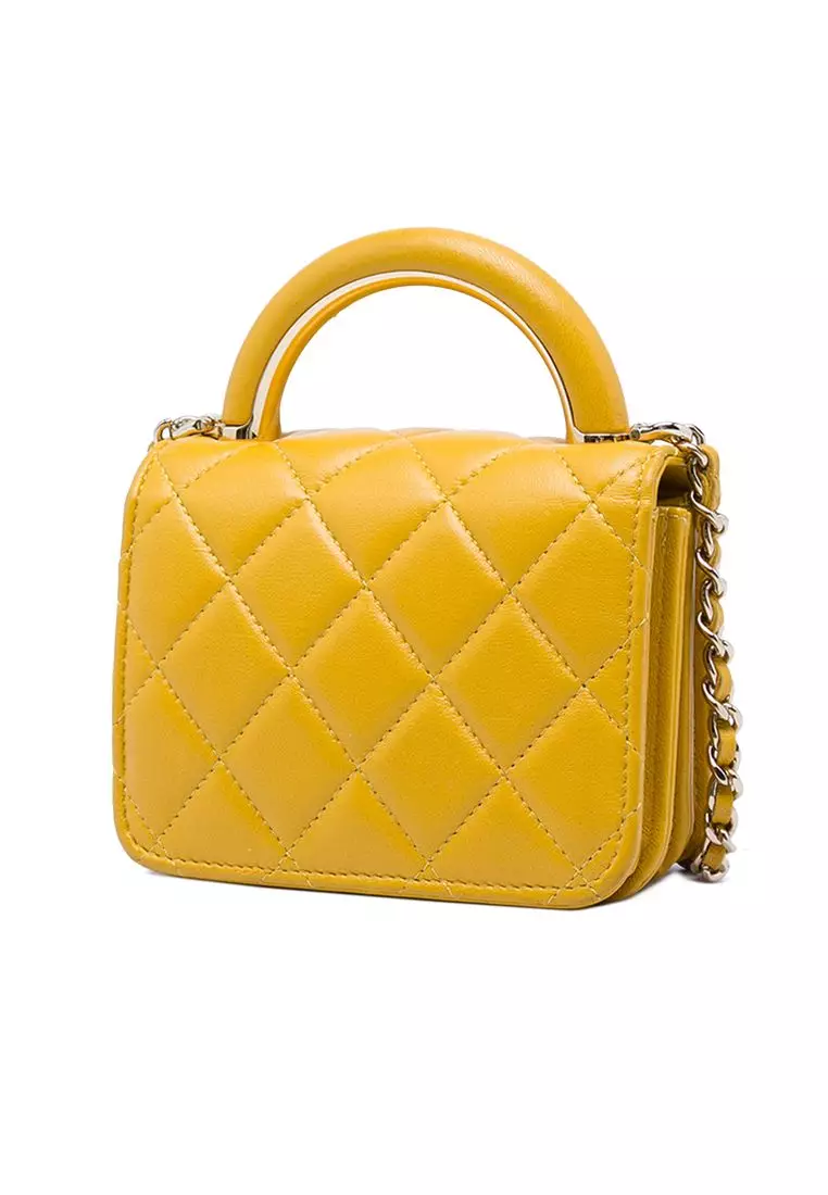 Pre-Loved Chanel Mini Lambskin Paris Le19m Charming Top Handle Flap
