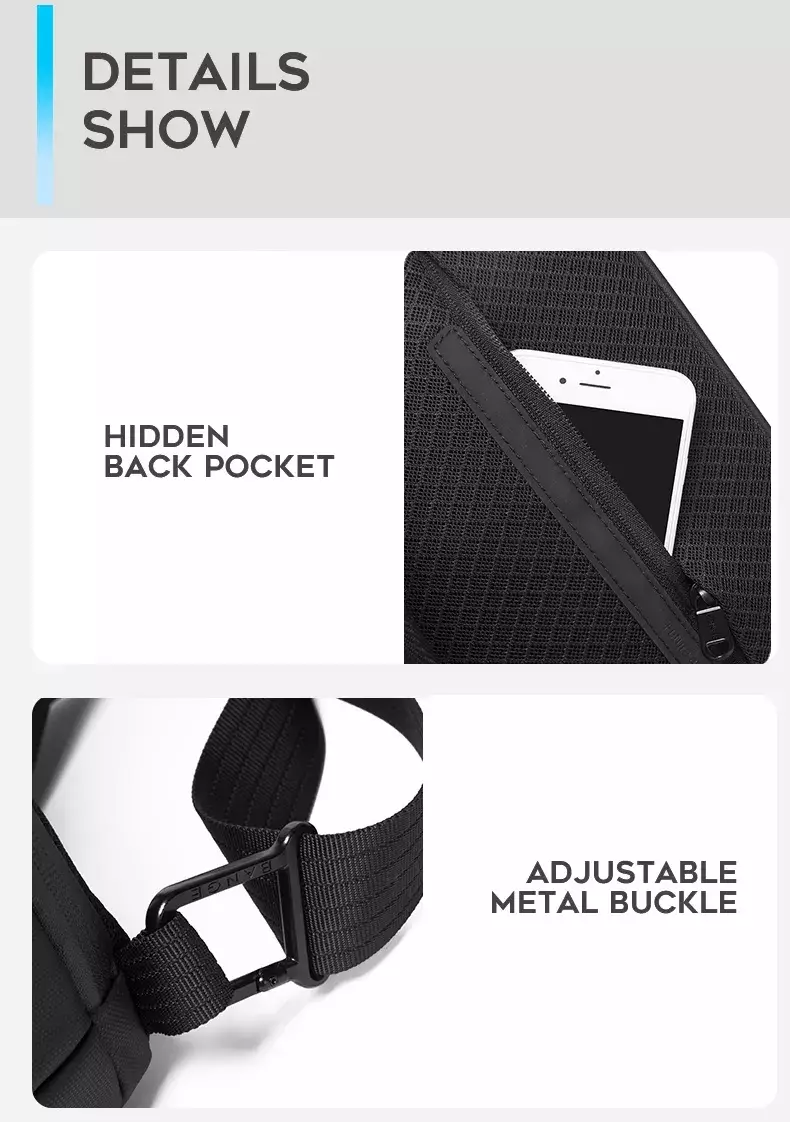 Bange BG7210 Tas Selempang Sling Bag Pria - BLACK