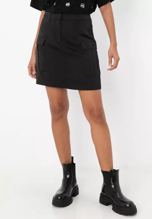 Satin Cargo Skirt