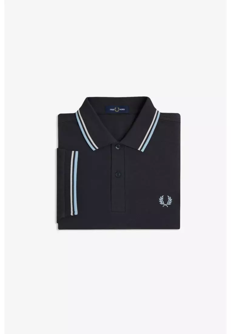 Fred Perry M3600 Twin Tipped Fred Perry Shirt (Anchor Grey / Ecru / Ball Boy Blue)