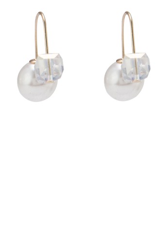 珍珠水晶耳環,esprit專櫃 飾品配件