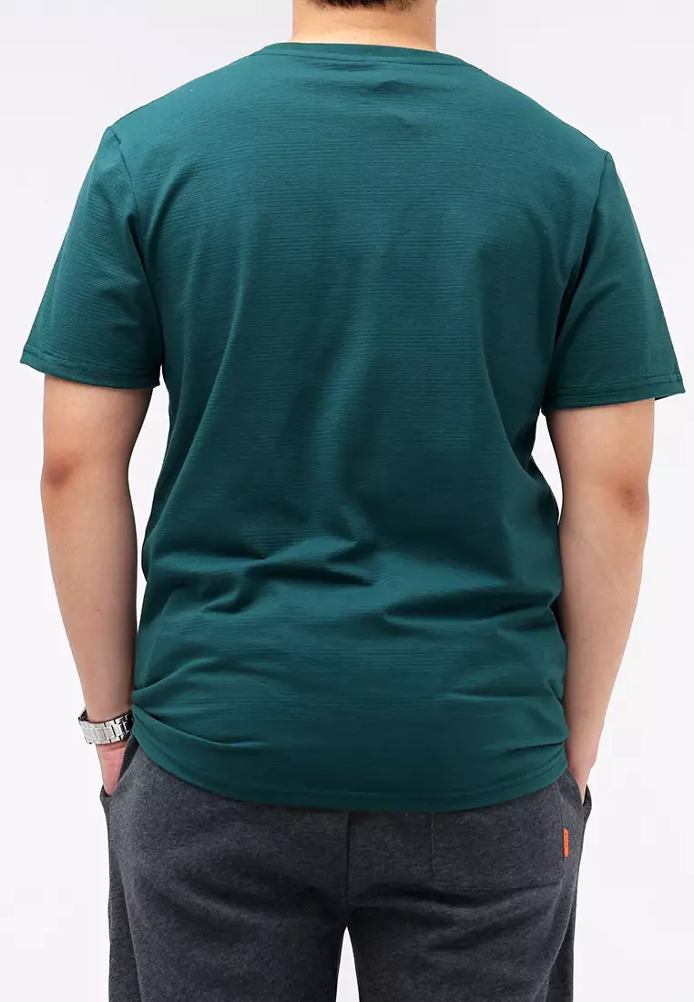 Round Neck Streaky Short Sleeves