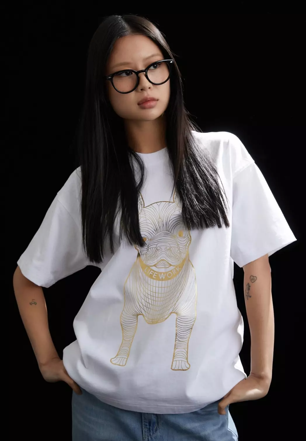 Gold Big Radog Short Sleeve Tshirt - White