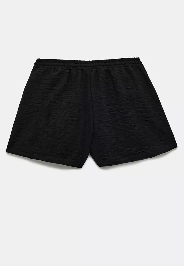Tie Waist Textured Swim Shorts