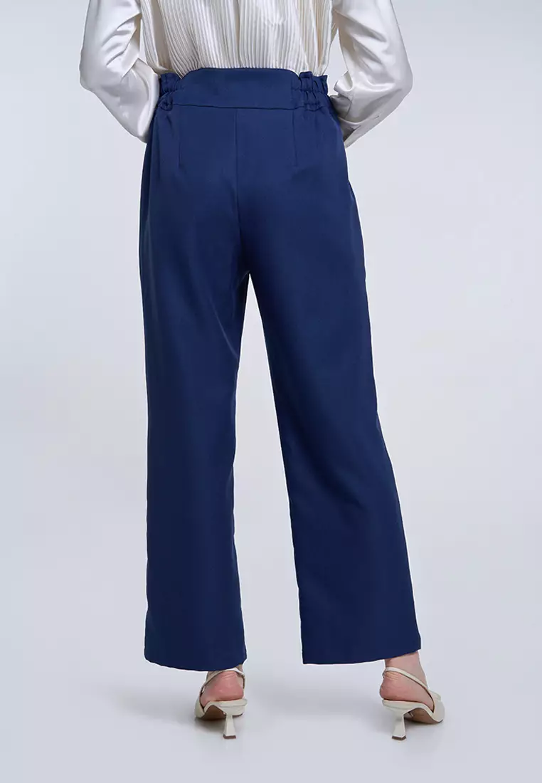 Kami Arisa High Waisted Pants Navy