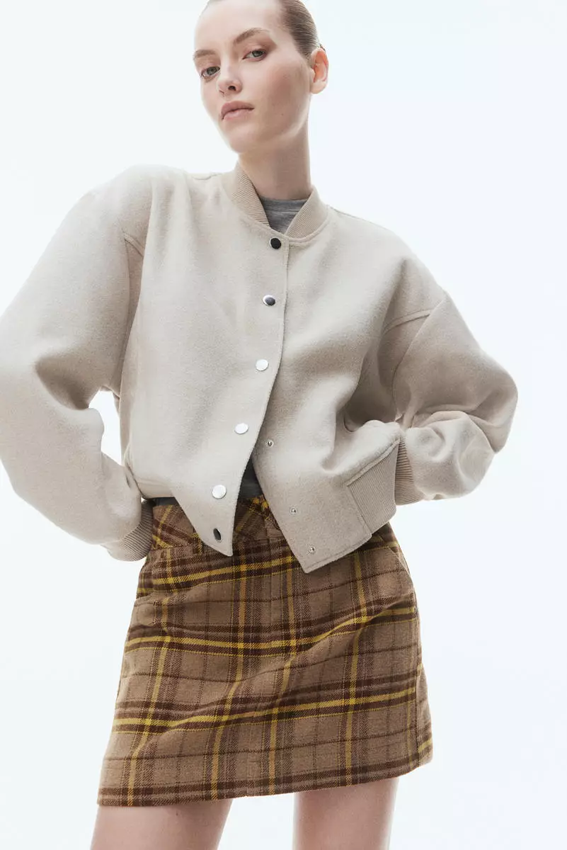 Brushed-finish mini skirt