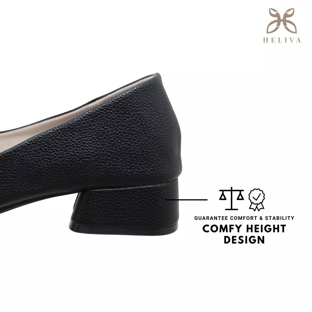 Heliva Zaskia Mid Block Heels Office Ladies Square Toe