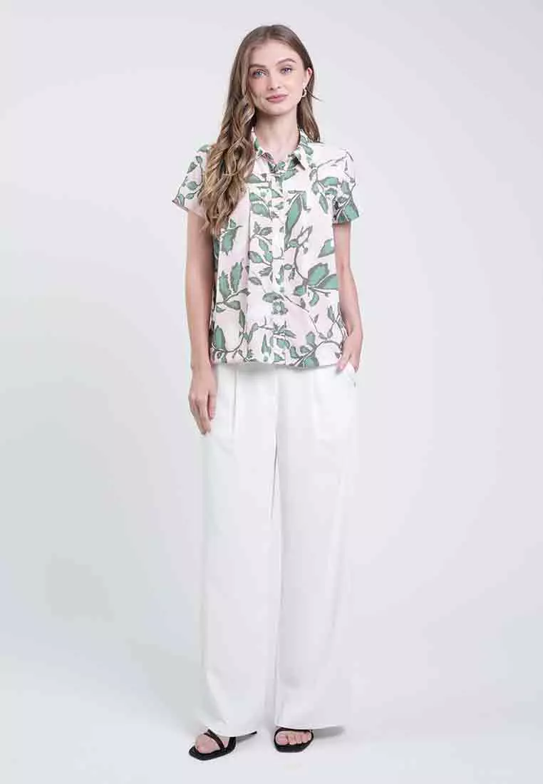 Darria Button-Down Floral Top