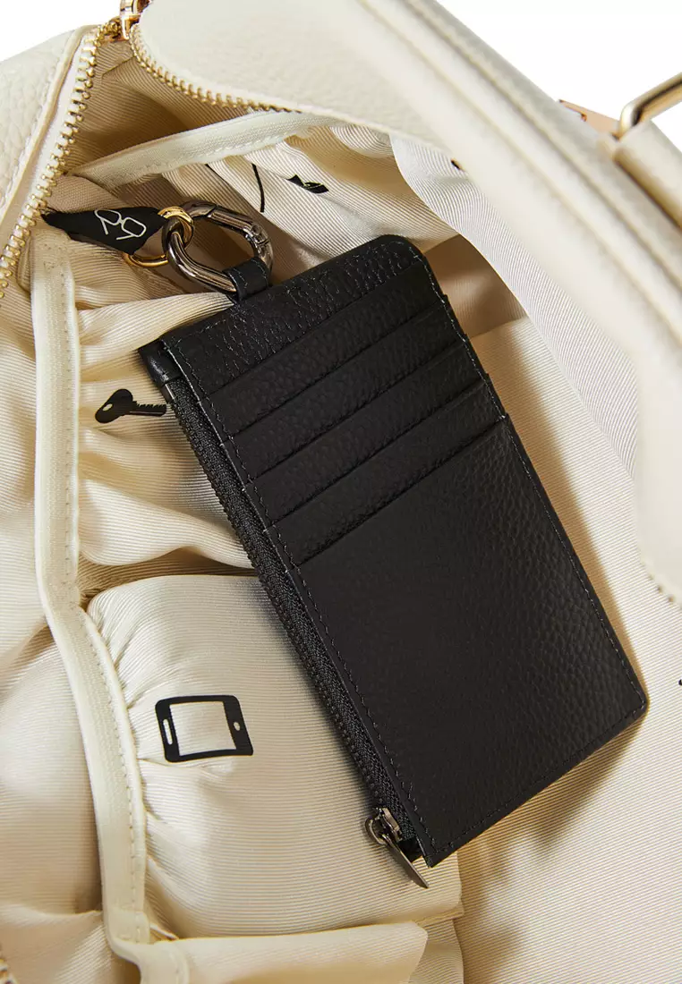 Jov 真皮卡包 小号拉链卡夹 10+卡位-黑色