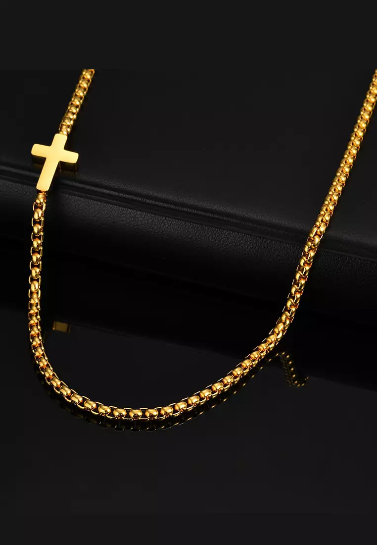 Titanium Steel Minimalist Cross Necklace JW QX-1892