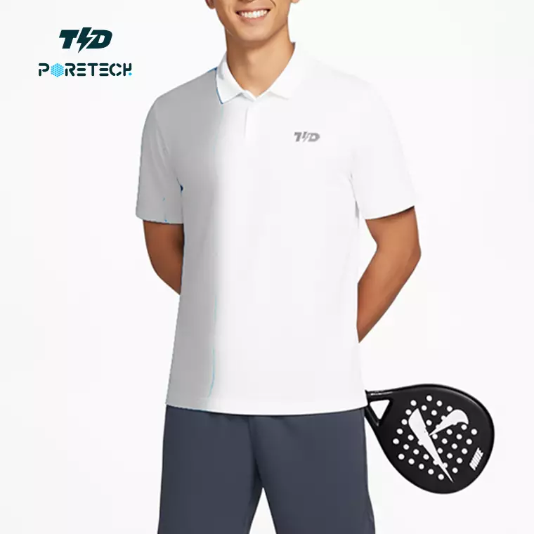 TDACTIVE Jersey Padel Pria Berkerah "light grey gradation" PoreTech MSB31