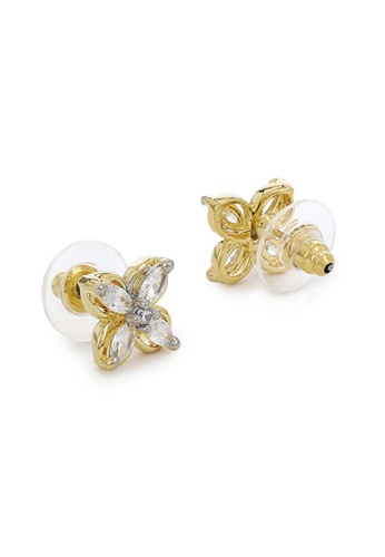 estele gold Estele Gold Plated CZ Flower Stud Earrings for Women 07AFCAC625FBE0GS_1
