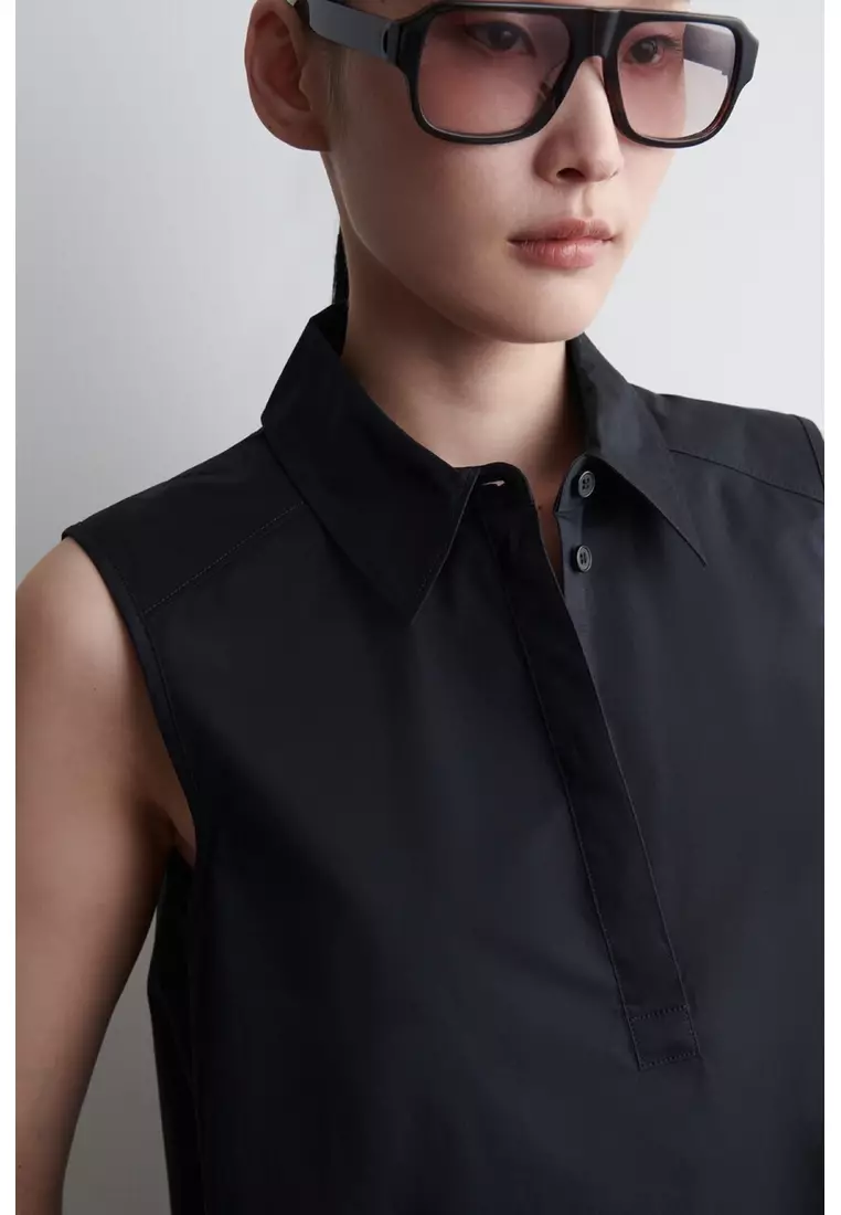 SLEEVELESS MINI SHIRT DRESS