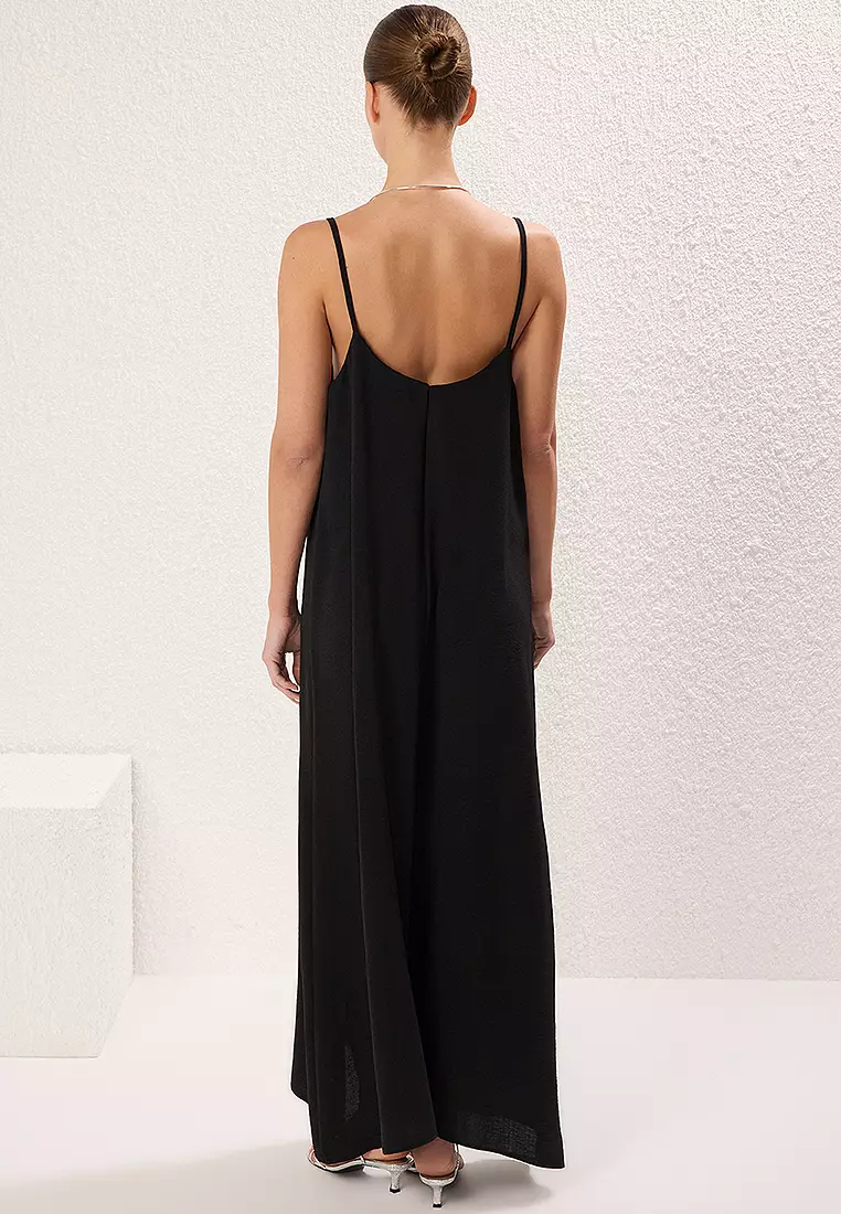 V-Neck Strappy Midi Dress