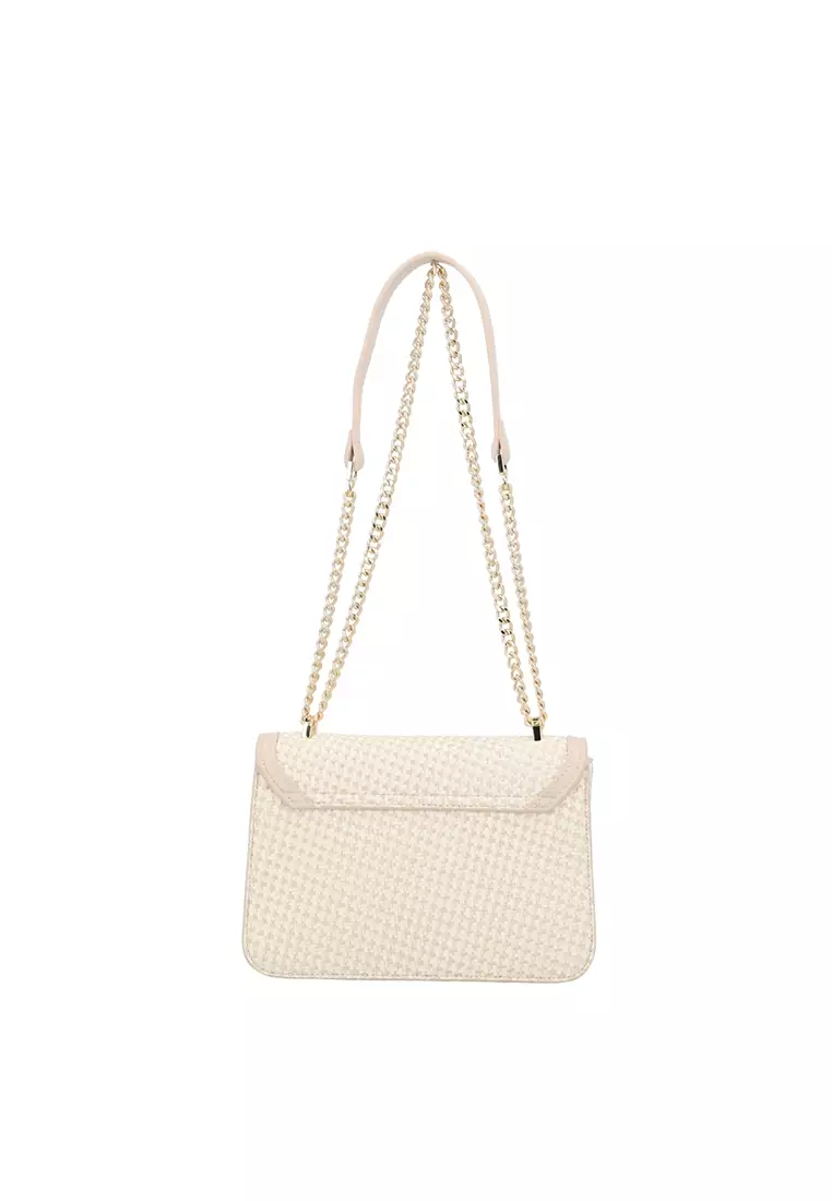 Alaina Woven Crossbody Bag - Beige