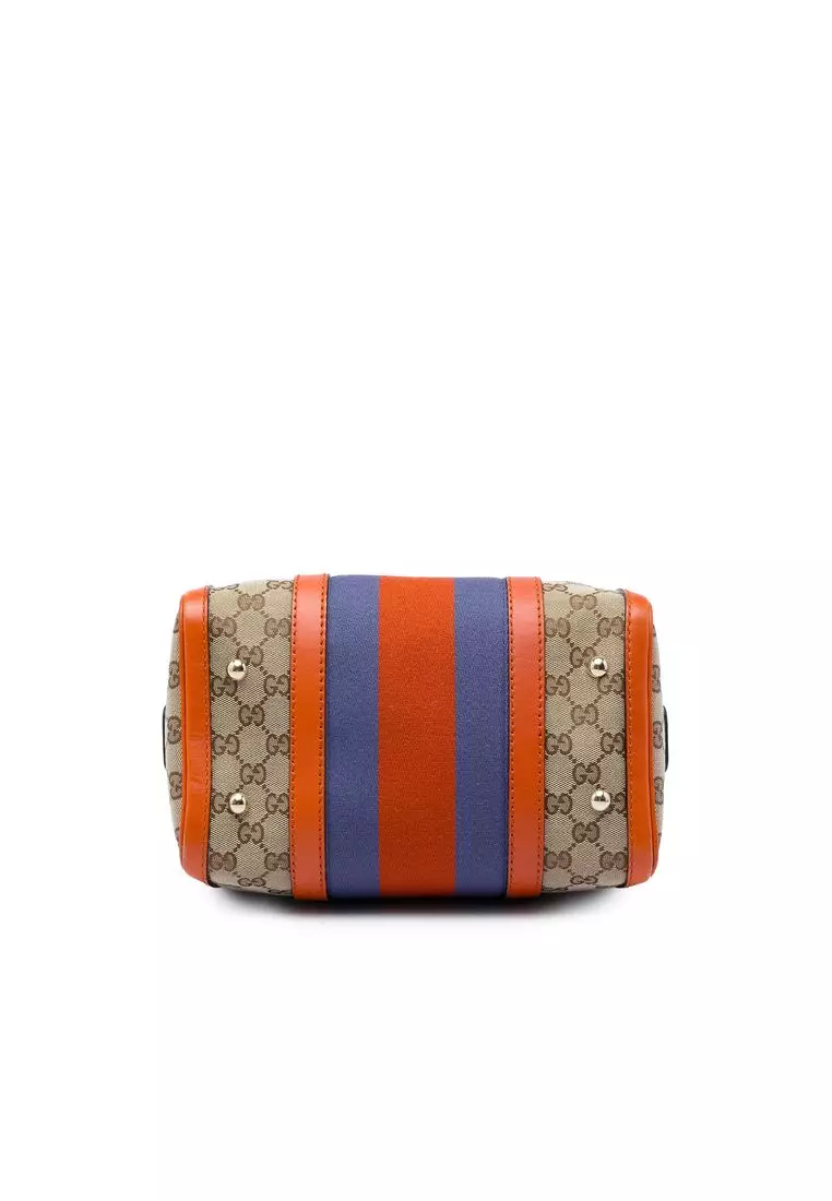 Pre-Loved Gucci Small Gg Canvas Web Joy Boston Bag