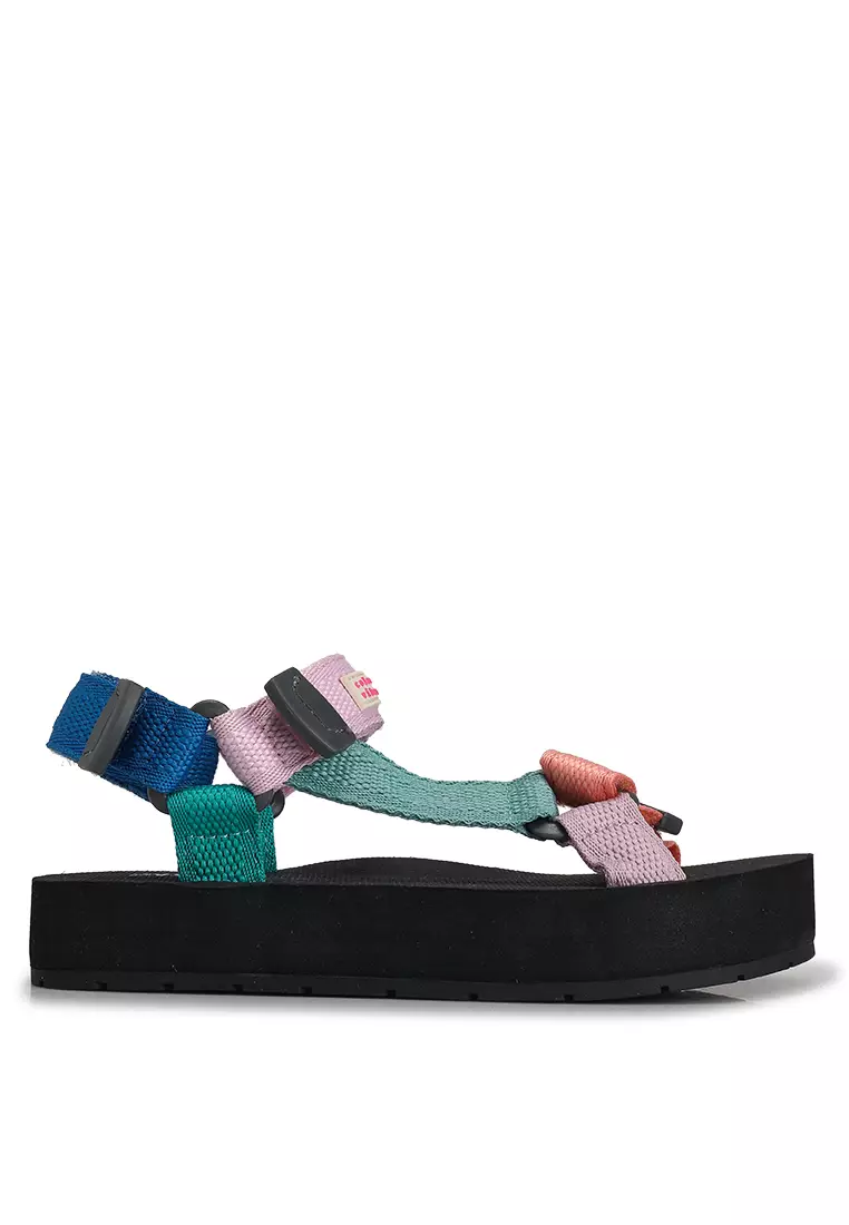 Multicolor strappy sandals hot sale