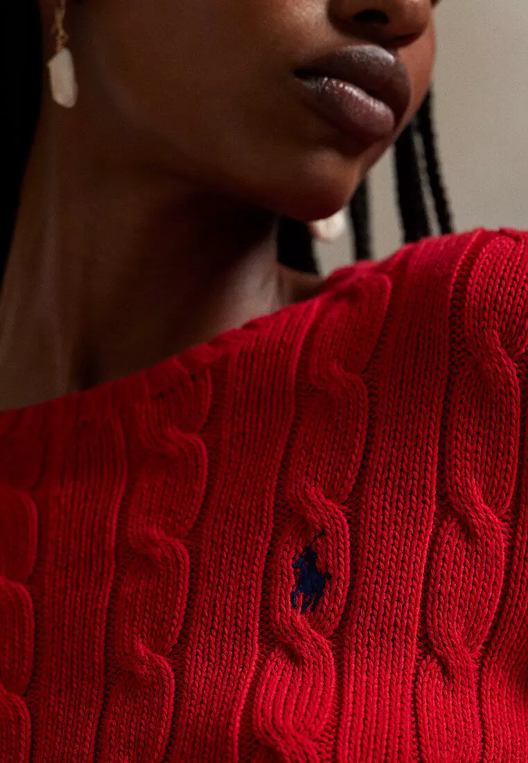 Cable-Knit Cotton Crewneck Sweater