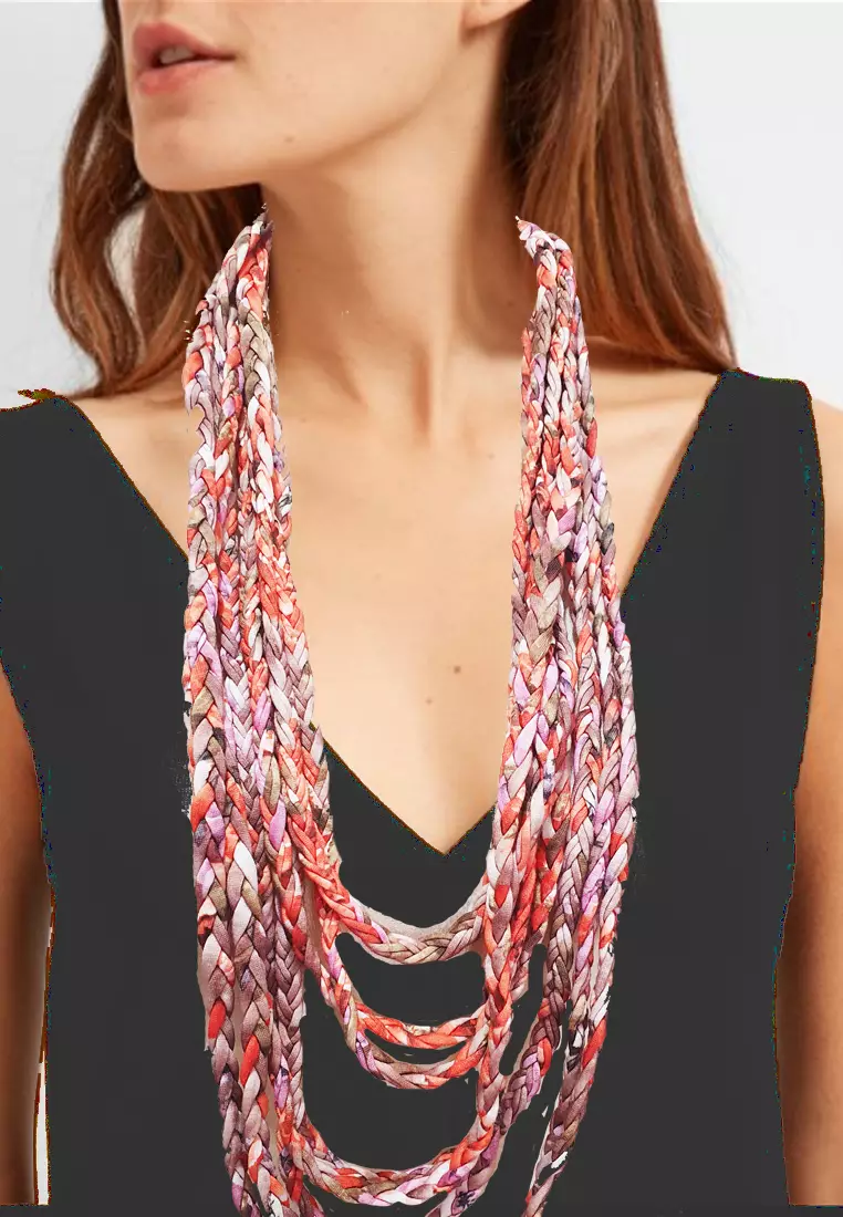 Infinity Scarf Necklace Brown