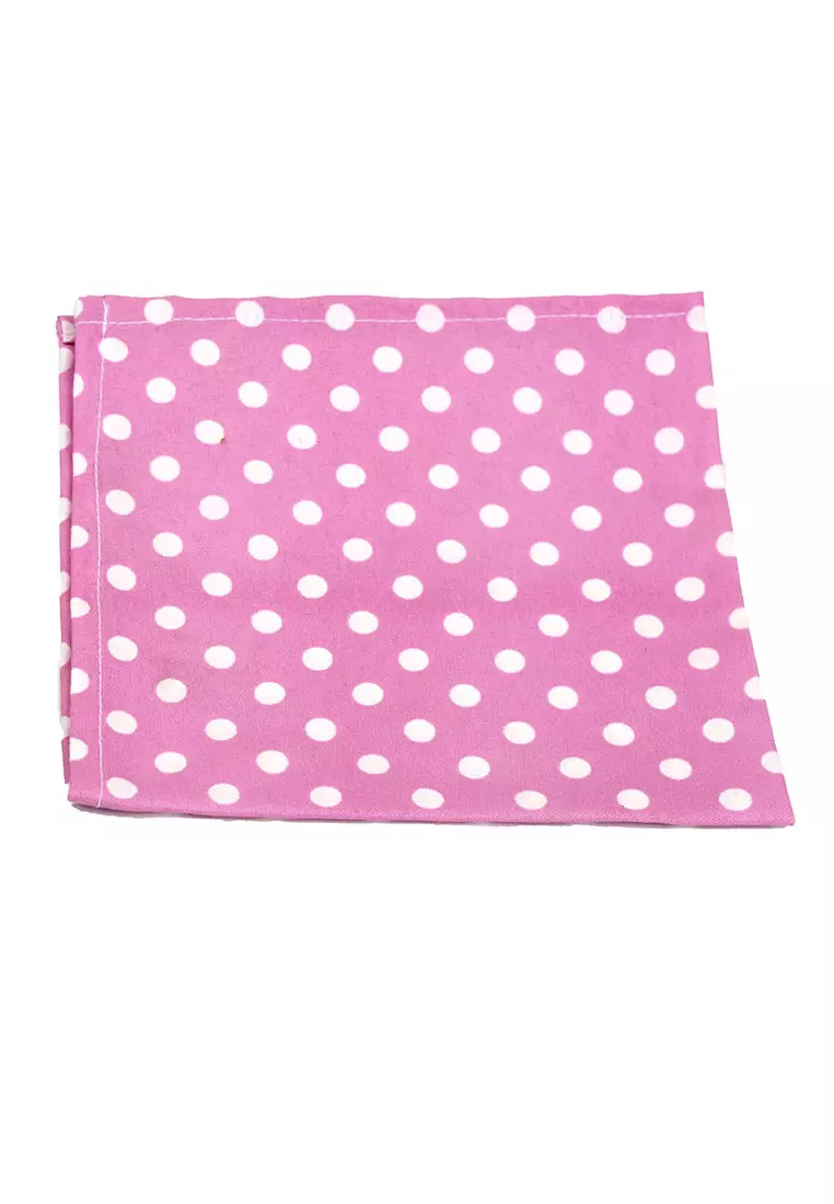 Houseofcuff Dasi Kupu Bowtie Pocket Square Saputangan Violet Polka A25