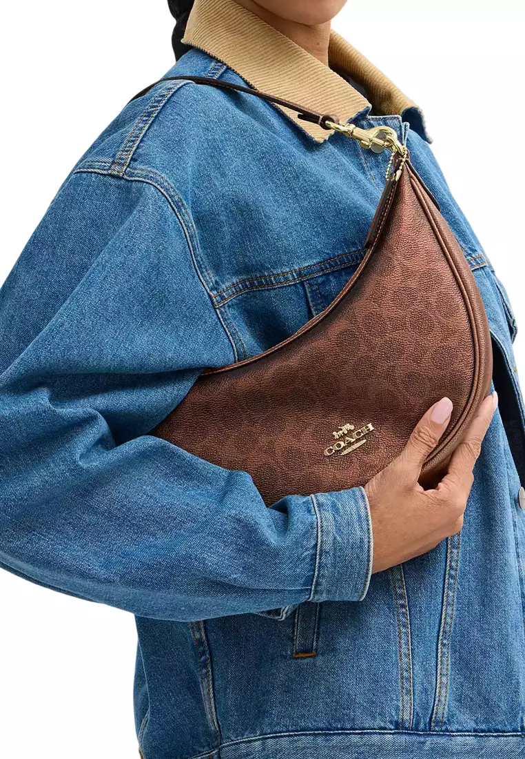 Aria Shoulder Bag In Signature Canvas - Brown/ Copper CCL27