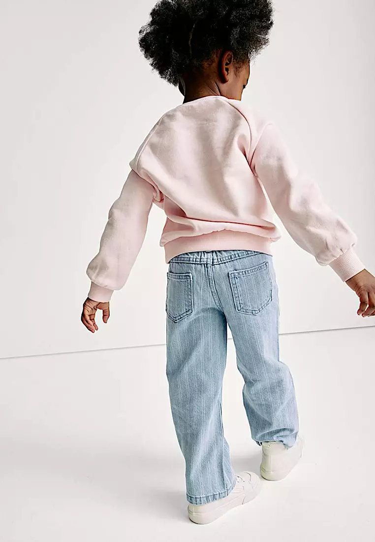 Wide Leg Denim Striped Jeans