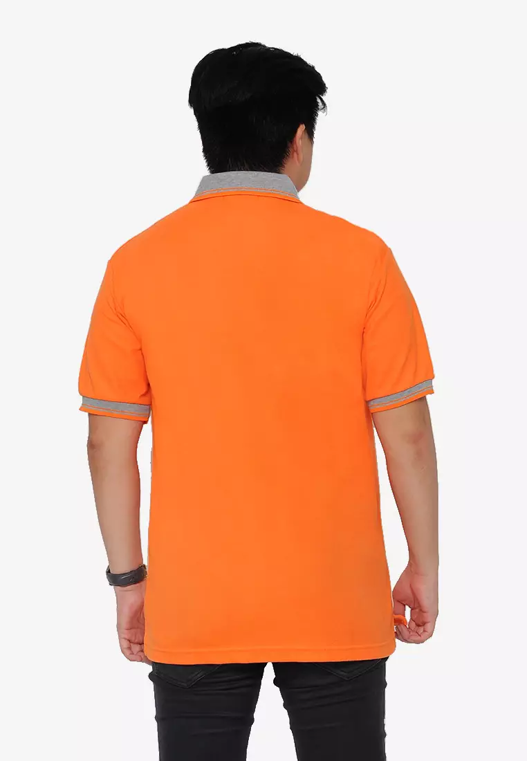Andre Michel Kaos Polo Shirt Lengan Pendek Kerah Abu Orange Stabilo 933-56