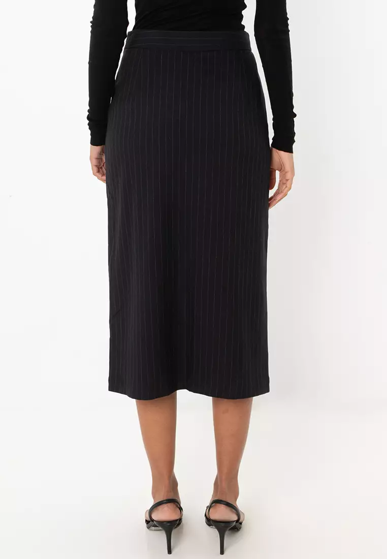 Massimo Dutti Diplomatica Stripe Pencil Skirt 2025 | Buy