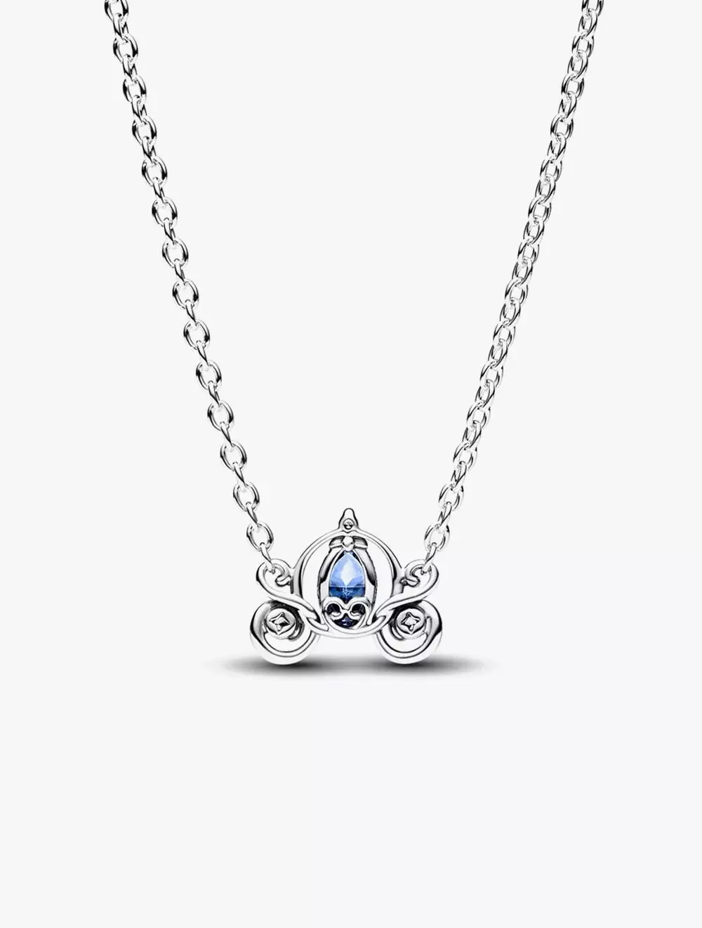 Disney Cinderella sterling silver collier with fancy light blue and clear cubic zirconia
