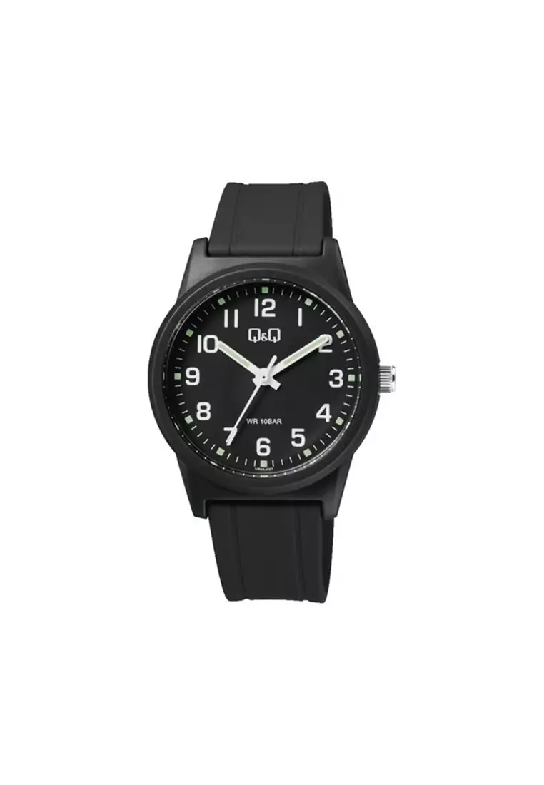 Cinturino per orologio Chiffre Rouge, 38 mm Gomma nera con motivo Macrocannage