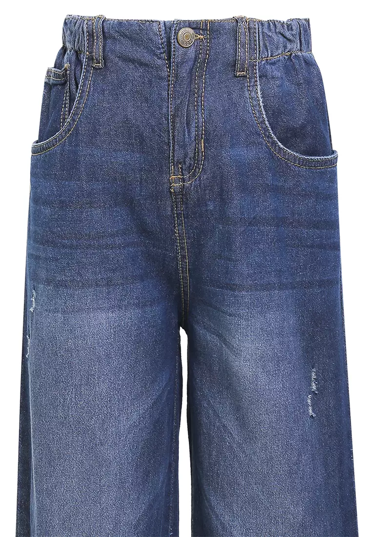 Pito Dito Girl Surrey Celana Kulot Denim Anak Navy - Size 4