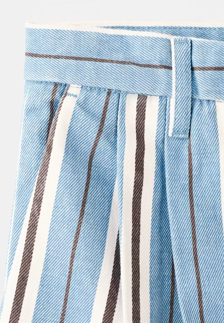 Wide Leg Striped Jeans
