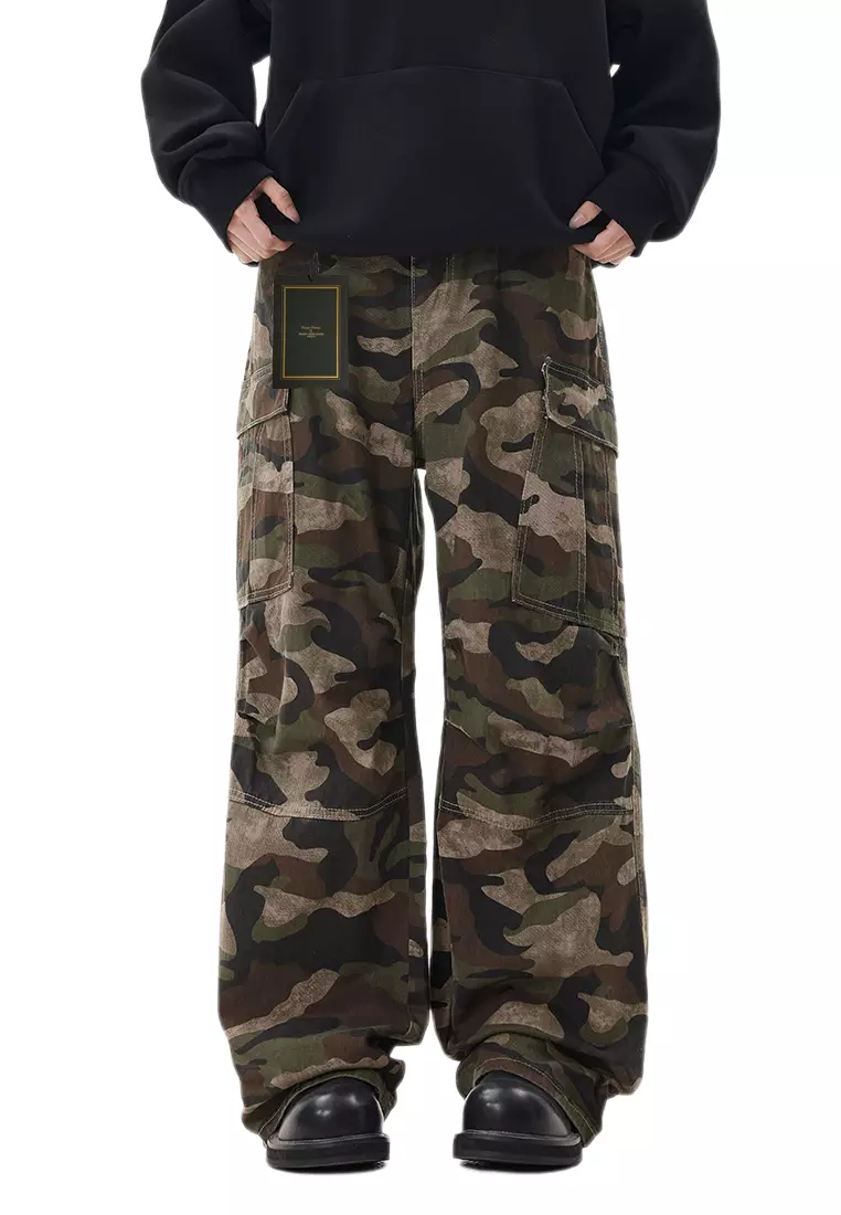 Retro Camouflage Straight Work Jeans LK-XTD726