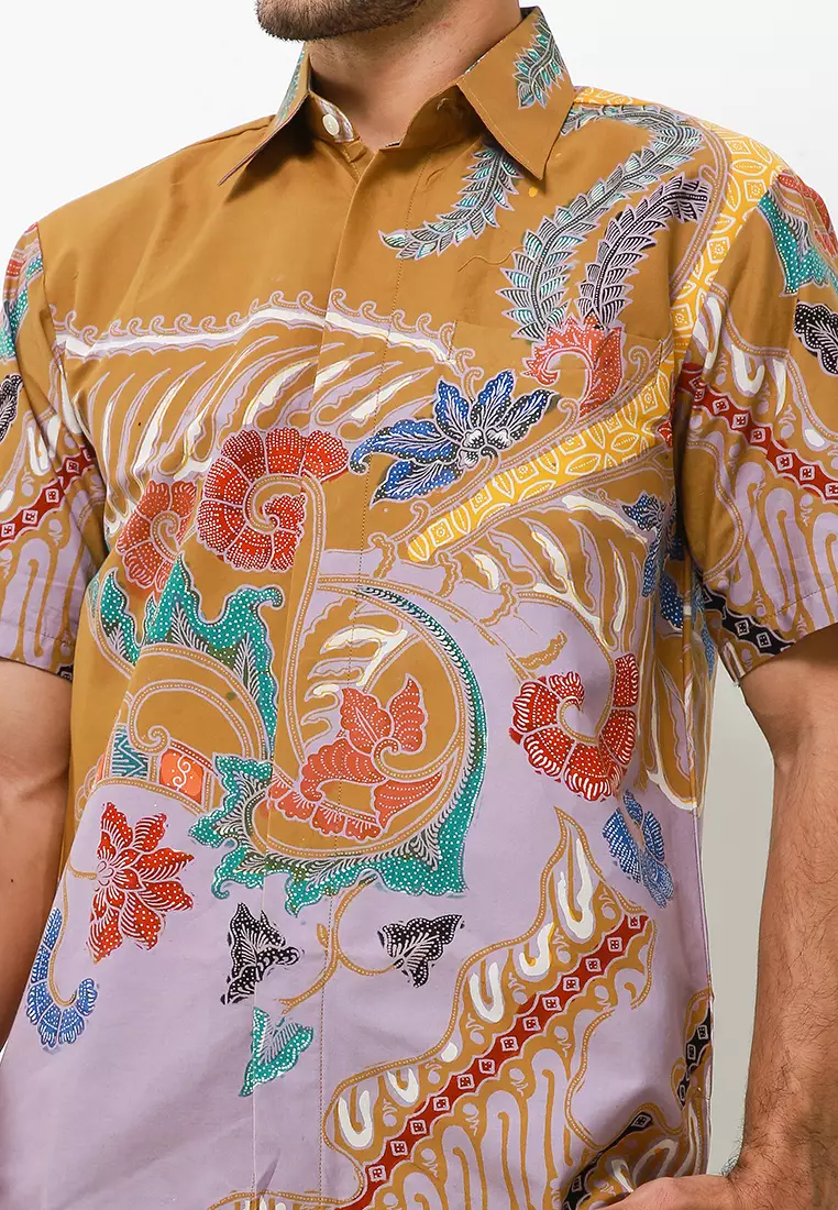Kunthara Kemeja Batik Tulis Premium Pria Casual Modern Lengan Pendek