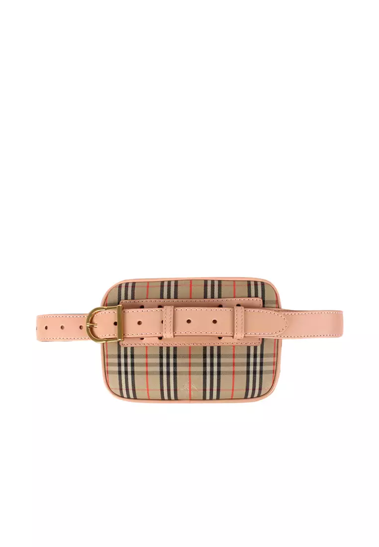 Buy Burberry BURBERRY Lady Leather Trim Checked Pocket 800751 2024