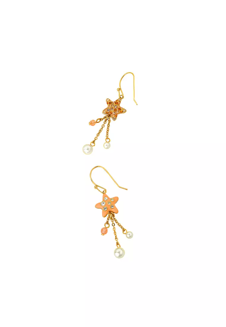 Buy Goessele Göessele: gold plating, rhinestone, faux pearl, enamel  (double-faced design) fish hook earrings V600830 2024 Online