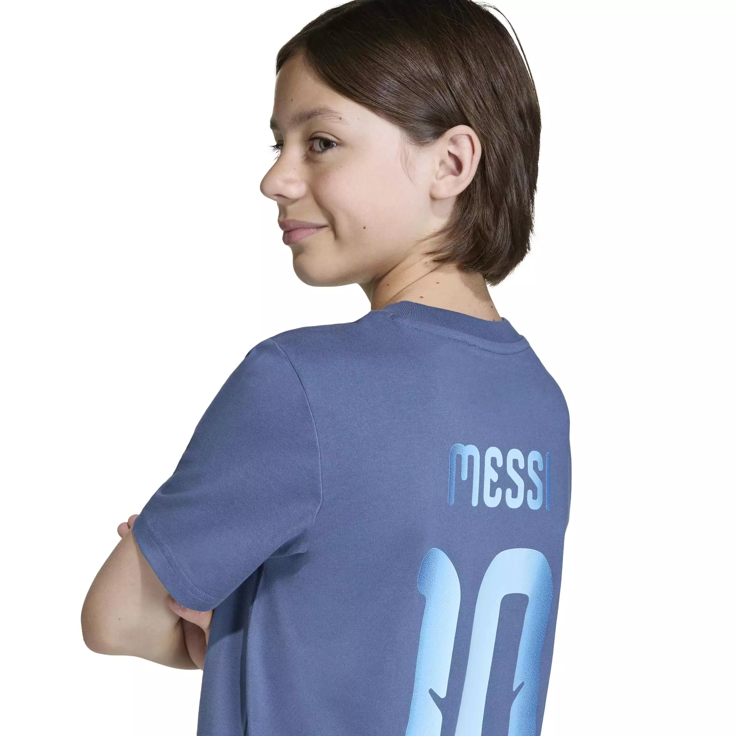 ADIDAS Messi Name & Number Graphic Tee KB9484 - Kaos Anak (Biru)