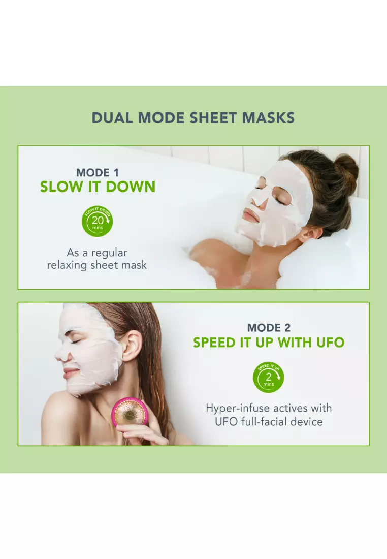 FOREO Sheet Mask Farm to Face Collection Facial Mask - Full Face Masks Packs | Beauty & Personal Care |For All Skin Types  | 3 pcs/pack | All Natural-Green Tea