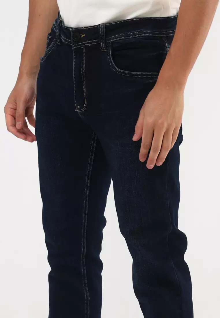 Denim Long Slim Tapered Fit Stretch Jeans