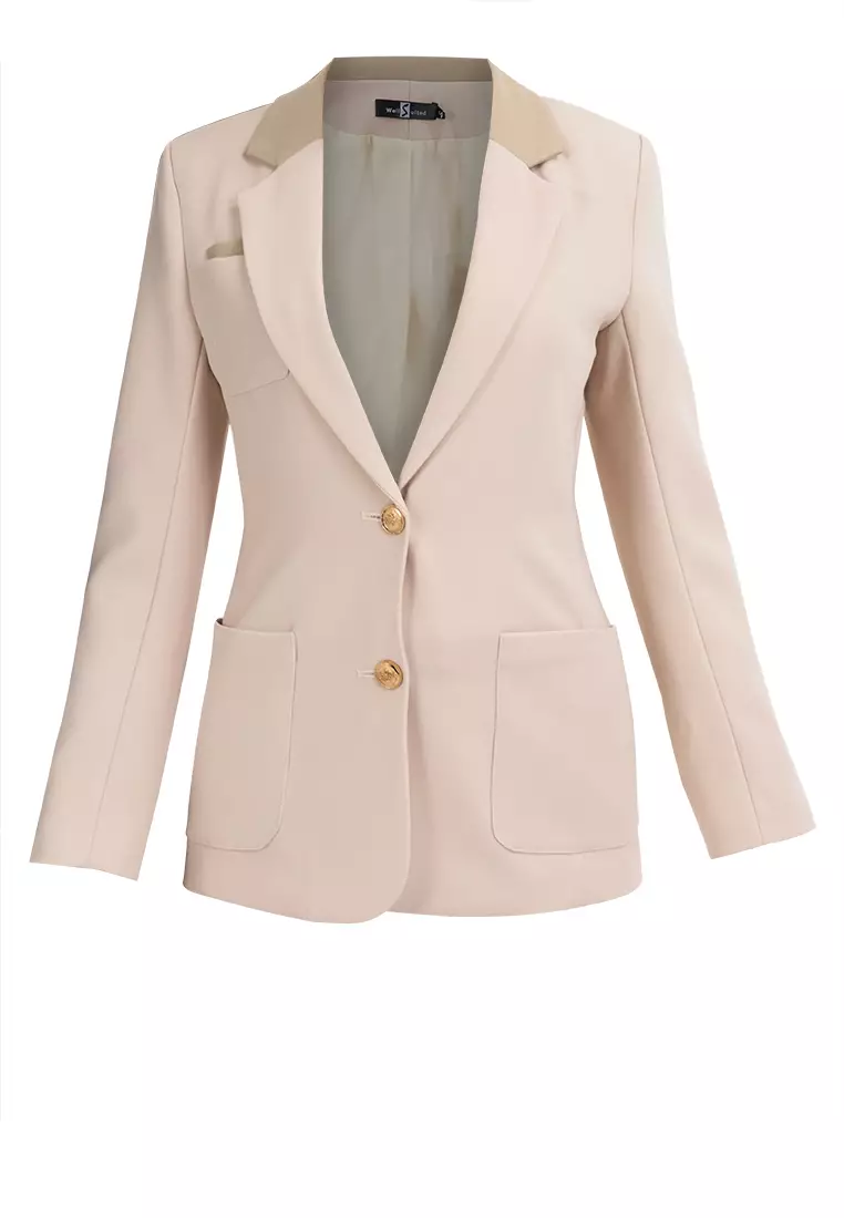 Contrast Collar Blazer