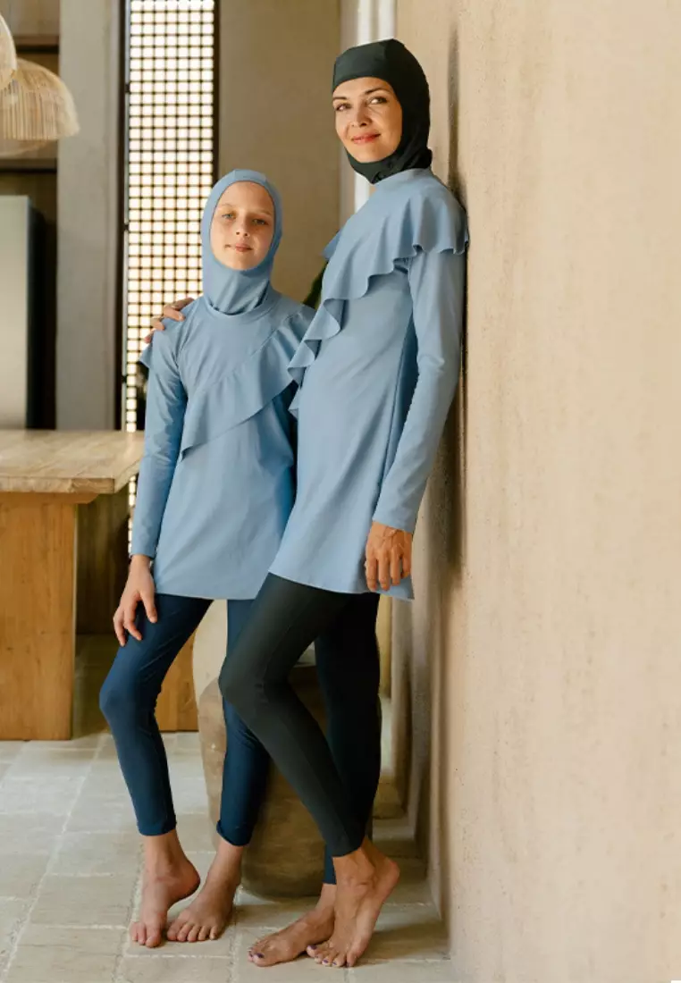 Aleea Modest Ruffle Burqini Set Women - Mountain Spring